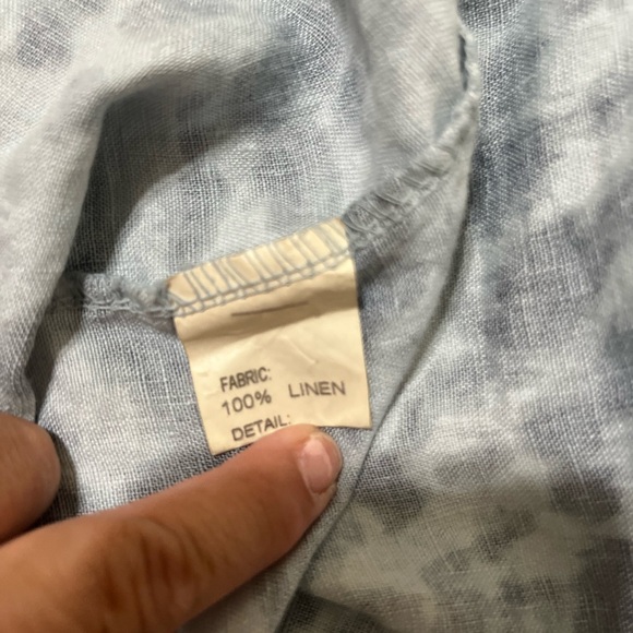 Women’s large 100% linen short sleeve. Tie in the back. - Picture 4 of 4